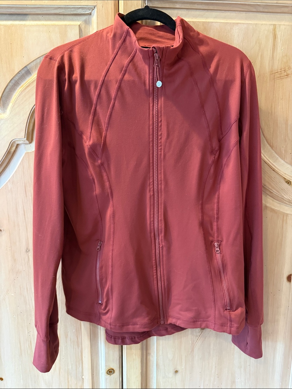 Women's Zip-Front Athletic Jacket in Rust, Size L, 90 Degrees by Reflex